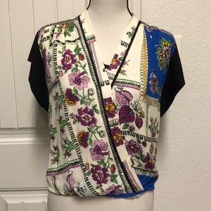Anthropologie Tiny floral top Euc xs.